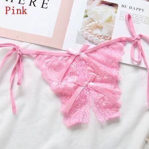 Crotchless Underwear Bowknot Lace